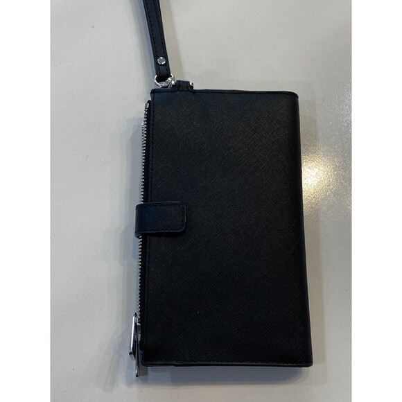 Michael Michael Kors Jet Set Travel Black Double Zip Leather Wristlet NEW $228 - Picture 5 of 13